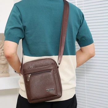 2024 Модни мъжки мини PU кожени чанти водоустойчива чанта за мъж мъжки кръст тяло рамо пратеник чанти Мъжки ежедневни чанти