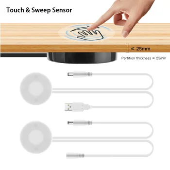 2in1 Sweep сензор за докосване проникващ превключвател DC12V Регулируем безжичен контролер за почистване на ръце за кухненски шкаф за спалня