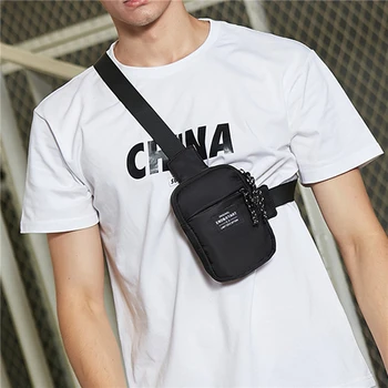 Мъжка чанта за гърдите 2023 Малки модни мъжки чанти Оксфорд плат мини мобилен телефон чанта рамо страна торбичка за съпруг спорт