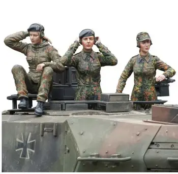 Нов несглобен 1/16 120mm Bundeswehr женски резервоар екипаж смола комплект DIY играчки Небоядисана смола модел