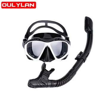 Oulylan Нова професионална маска за гмуркане с шнорхел и шнорхели Очила Очила Гмуркане Плуване Лесен дъх тръба комплект шнорхел маска