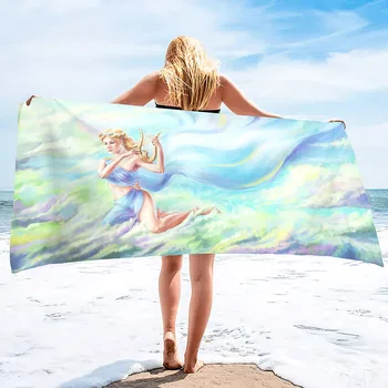 Гръцка митология Пухкава извънгабаритна екстра голяма плажна кърпа Плюшена кърпа за басейн, кърпи за бързо сухо плуване за възрастни