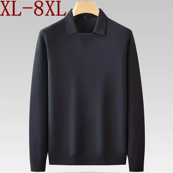 8XL 7XL 6XL 2023 Нова есен зима мека топла мъжки пуловери висок клас реколта кашмир пуловер мъже дълъг ръкав ревера мъжки пуловери