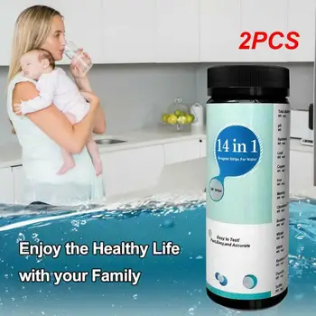 2PCS 14-в-1 комплект за тестване на питейна вода Многофункционална хартия за тестване на качеството на водата за кранове Комплекти за тестване на чешмяна вода