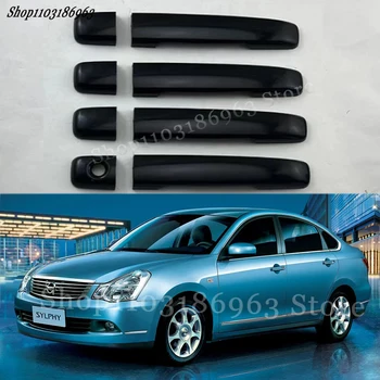 Gloss черна врата дръжка капак стикер подстригване за Nissan Sylphy 2006-2009 кола стикер екстериорни части аксесоари