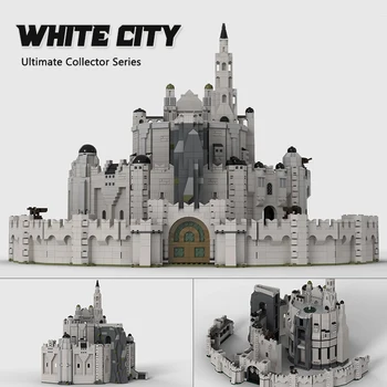 White Castle City MOC Ring Movie Scence Building Block Technology Тухли Известна архитектура Модел DIY събрание Колекция играчки