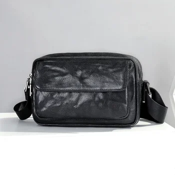 Марка чанта мъже ежедневни Crossbody чанти луксозен сак високо качество крава кожа мъже рамо чанта мода писмо дизайнер чанта