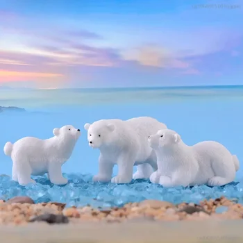 Ins стил полярна мечка микро пейзаж смола декорация месести сладки бижута Начало маса творчески подарък декорация градина миниатюри
