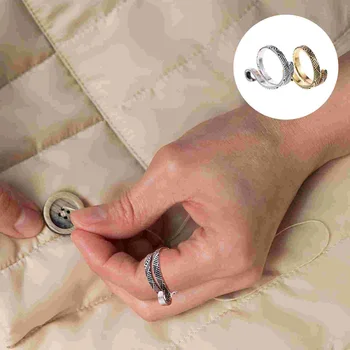 Плетене на една кука пръстени за плетене на безименни пръсти Loop приспособления Guard прежда гилза инструменти Open плетен напрежение шиене капитониране кърпа доставки