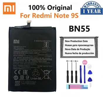 100% оригинална Xiao mi BN55 5020mAh телефонна батерия за Xiaomi Redmi Note 9S Note 9 S Note9S Резервни батерии Bateria