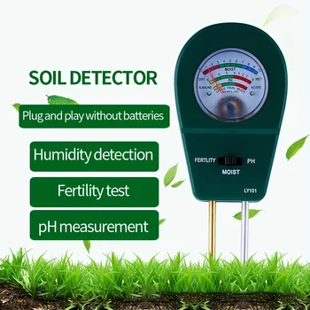 3 в 1 Почвен PH метър Хигрометър Слънчева светлина PH тестер Киселинност Влажност PH монитор детектор Сензор за влажност на почвата Метър за градина