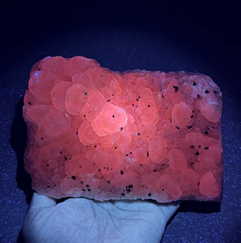 BIG! 1236g натурален флуоресцентен калцит и пирит симбиоза минерален образец камъни и кристали лечебни кристали кварц