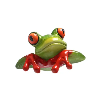 Смешни жаби от смола Creative 3D Animal Frog Figurine Декоративни занаяти за компютърен монитор Декорация на бюро подарък
