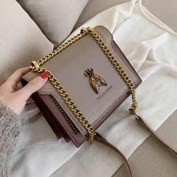 Луксозна марка дамска чанта 2023 Нова ретро пчелна женска чанта за рамо Прости висококачествени кожени дизайнерски чанти Crossbody