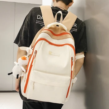 японски стил студентска раница, регулируеми презрамки училищна раница, мулти-джоб подплатени голям капацитет, случайни превъртане книга чанта
