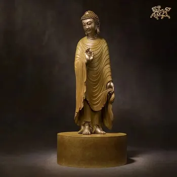 A + Азия Тайланд дом олтар висок клас декоративна статуя на Буда PU DU ZONGSHENG Буда БЛАГОСЛОВИ семейството безопасно здраве бронзова статуя