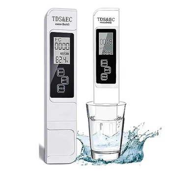 3-In-1 TDS метър цифров тестер за вода TDS, температура и EC метър 0-999Ppm PPM метър за хидропоника, питейна вода