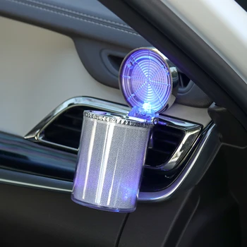 Автомобилен пепелник с LED светлина херметичен капак многофункционален автомобил климатик изход отдушник пепелник боклук кошче кола интериор