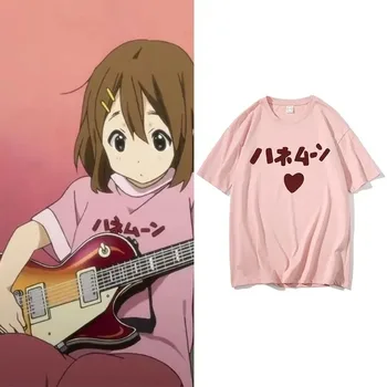 Смешно и сладко аниме K-ON Hirasawa Yui Akiyama Mio Същата печатна тениска Японска тениска Мъжка и дамска тениска плюс размер