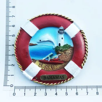 Бахамски спасителен пояс дизайн Хладилник магнит подарък смола декорация съобщение стикери за пътуване сувенири