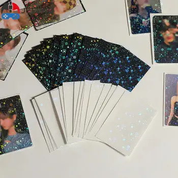 20sheets/pack Laser Glittery Star Card Photocard Sleeves Idol Photo Cards Protective Storage Bag Card Film