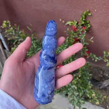 естествен син авантюрин масаж стик Йони пръчици магически камък орнамент подарък скъпоценен камък занаяти удоволствие пръчка