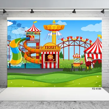 Цирков карнавал слайд фото фон винилова кърпа фон фотография подпори за бебешки душ детски рожден ден фотосесия