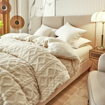 Истинско зимно вълнено одеяло Двуслойно сгъстяващо одеяло Топли карирани одеяла Cobija Throw Super Cover Меко топло легло Полар диван