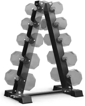  Само стойка за дъмбели, Стойка за тегло за гири Компактна A-Frame Home Gym Space Saver (570/800 LBS Тегло капацитет) за мъже &