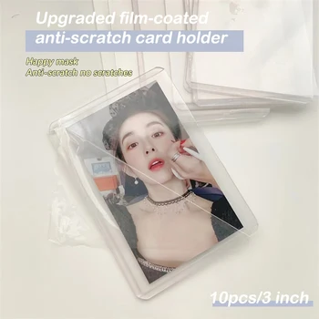 10PCS корейски стил идол фотокарта ръкави ясно анти-надраскване пластмасови събиране притежателя Goo карта комплект прозрачен сгъсти капак