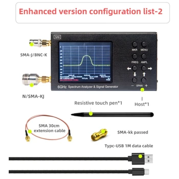 SA6 6Ghz спектрален анализатор SA6 генератор на сигнали 35-6200Mhz сигнал тестер Wi-Fi 2G 4G LTE CDMA GSM Beidou GPRS GLONASSS