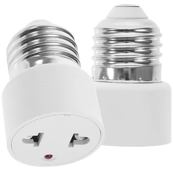  Изход за електрическа крушка Конвертор E27 Базова крушка към 2-зъбен щепсел Бял държач за лампа Винт за лампа LED крушка