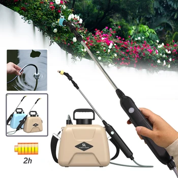 Автоматичен пистолет за пръскане Електрическа пръскачка 5L раница поливане може напояване градински инструменти растения поливане охлаждане USB акумулаторна