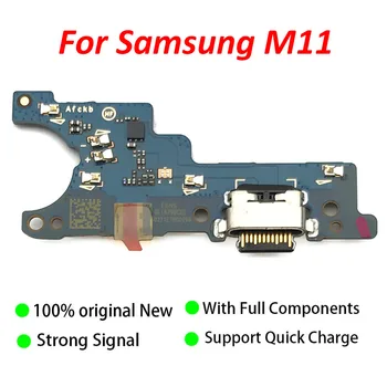 Оригинален нов USB конектор за порт за зареждане за Samsung Galaxy M11 конектор платка части Flex кабел с микрофон