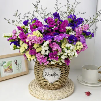 Незабравка Сухи цветя многоцветни истински Myosotis стил за сватбена декорация подреждане DIY букет стая