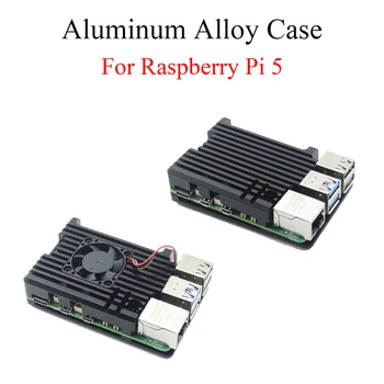 Raspberry Pi случай алуминиева сплав случай капак охлаждане защитна кутия с PWM вентилатор за малина Pi 5