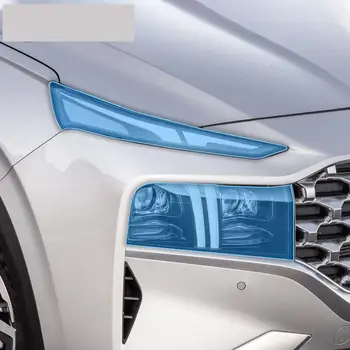 Untuk Hyundai Santa Fe 2020-2023 Lampu Depan Eksterior Mobil Anti-Gores Film Pelindung TPU Antigores Aksesori Film Perbaikan
