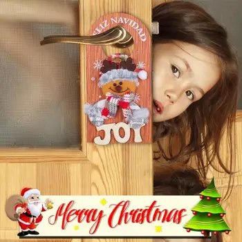 Коледа Дръжка на вратата Дръжка за врата Празнични знаци със закачалка дупка Начало декор Продукти за стена камина дръжки на вратите Коледа