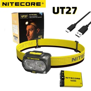 NITECORE NEW UT27 фар ултра лека светлина елитен двоен лъч фенерче фар с подвижна акумулаторна батерия