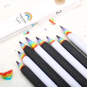 Creative Hot Sale Канцеларски материали Rainbow Pencil HB Pencil Черно-бял костюм Творческа личност Студентски молив Rainbow Pencil
