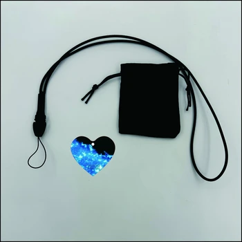 AIBAOTONG Terahertz Energy Card, висулка с черна форма на сърце със силиконова йонна верига