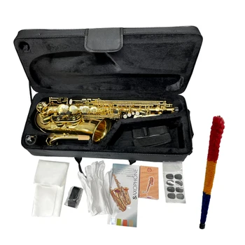 Aiersi марка златен лак месинг Eb Alto саксофон духов инструмент Най-високо качество месингово гравиране и великолепен звук