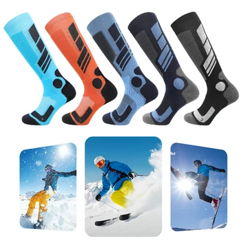 Мъже Жени Термични ски чорапи Зимни дълги топли компресионни чорапи за туризъм Сноуборд Катерене Спортни чорапи Ски Термочорапи