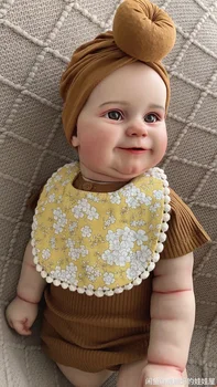 60CM огромен размер Мади бебе прероден малко дете популярно момиче кукла с вкоренени кестенява коса мека прегръдка тяло високо качество кукла