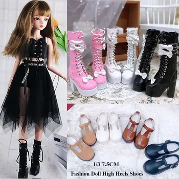 Мода 1/3 8 стилове 7.5CM кукла, носеща 60cm кукла ботуши високи токчета обувки играят къща аксесоари плат обувки
