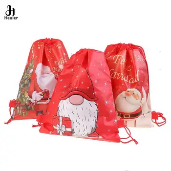 Дядо Коледа шнур чанти деца благоприятства нетъкан текстил раница рожден ден събитие & парти консумативи