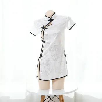 Аниме секси бельо костюми традиционни катарама жени Cheongsam Qipao рокля косплей сатен страна сплит дизайн ролева игра екипировки