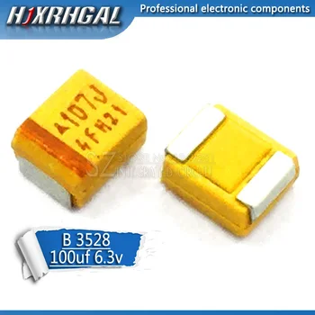10pcs B 3528 100uF 6.3V 107 SMD танталов кондензатор hjxrhgal