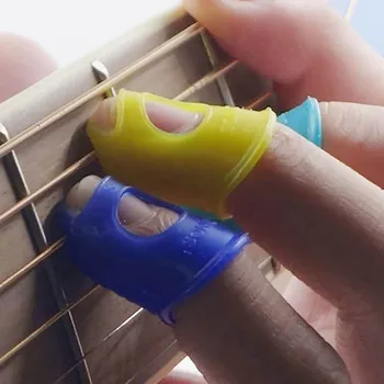 4pcs китара свири лява ръка пръст протектор укулеле китара пръст силиконов защитен капак