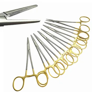 Gold дръжка игла притежателя клещи за многократна употреба от неръждаема стомана двойна клепач хирургия игла притежателя ортодонтски форцепс